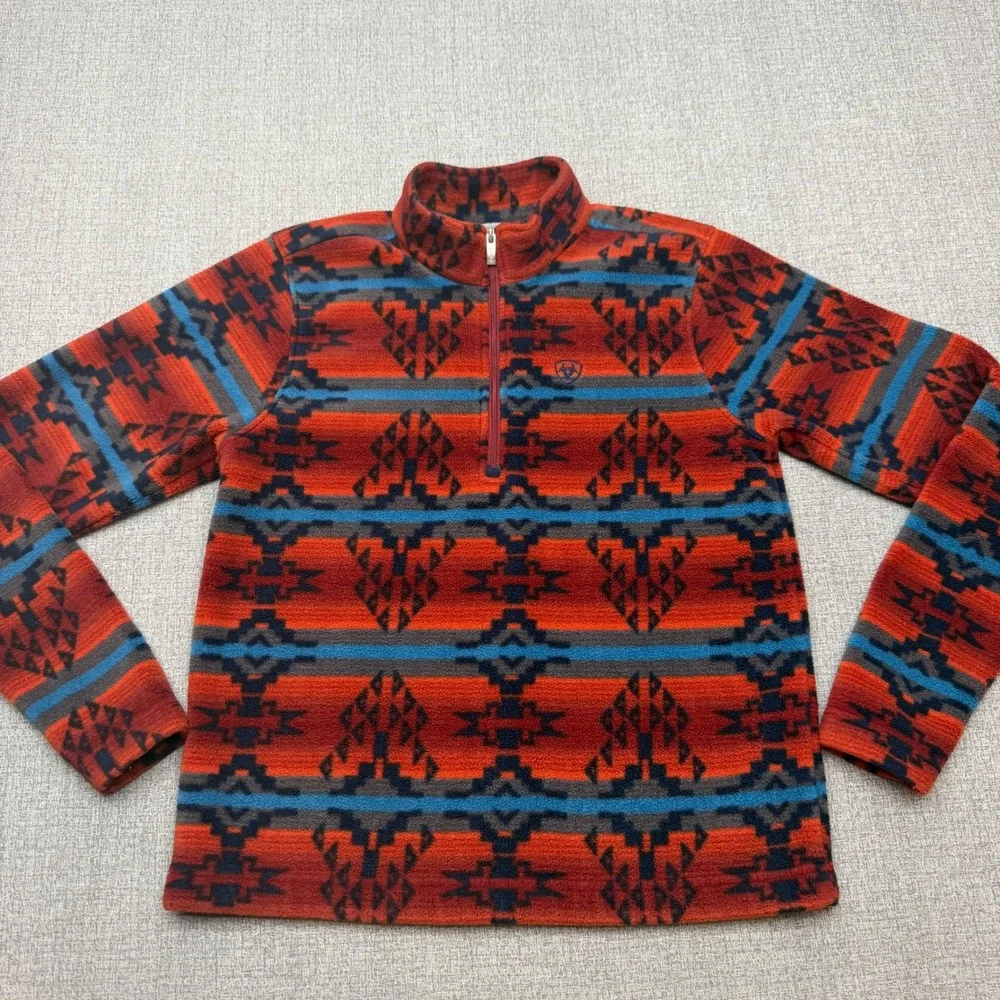 Ariat Girls Prescott Fleece Cavalry SMU 1/4 Zip Pullover Western Aztec